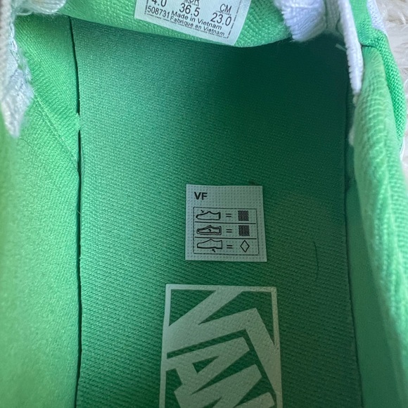 Vans Asher Checkerboard Sneaker - Slip On Style - Summer Green womens size 6.5 - Picture 7 of 9